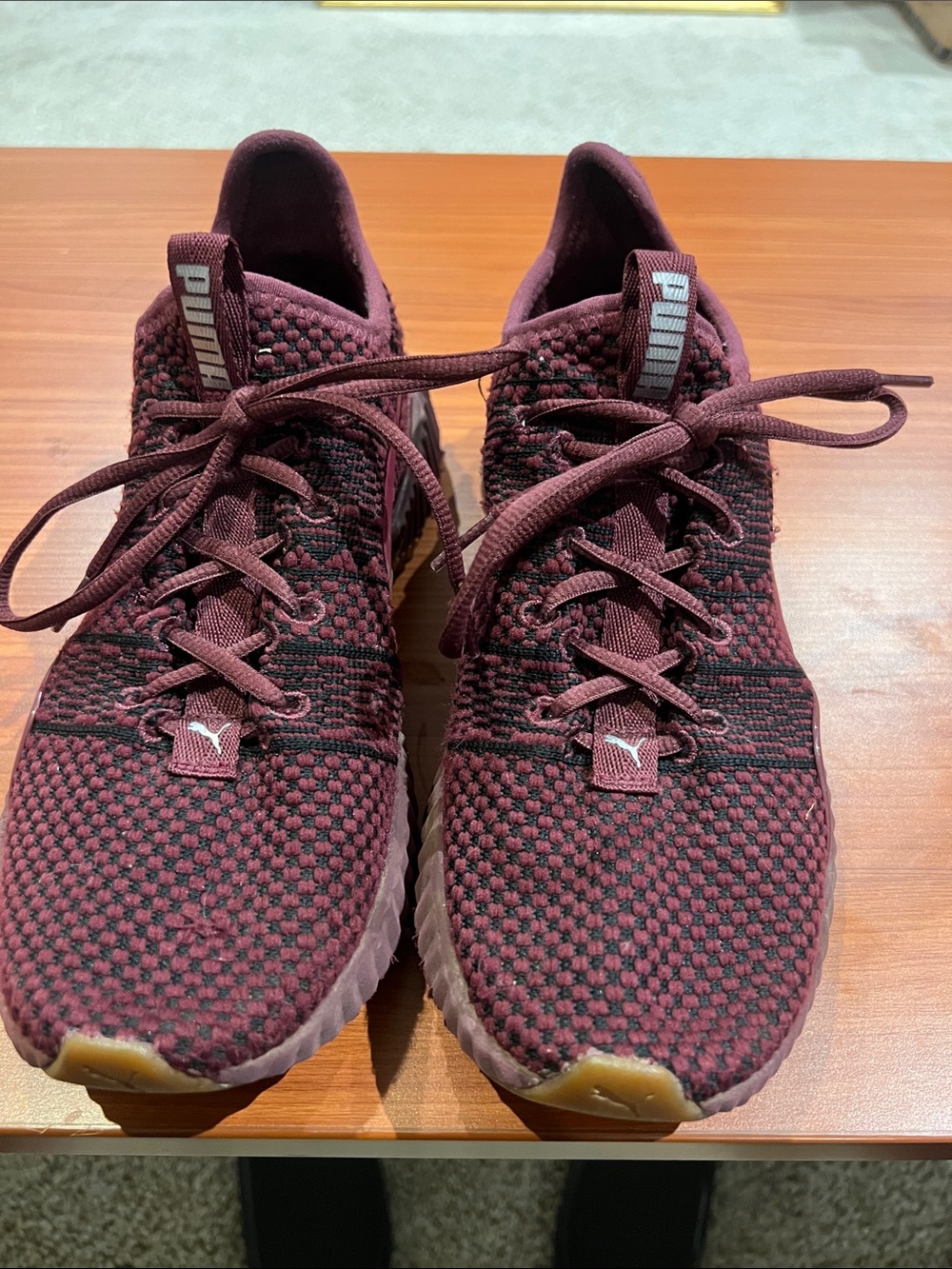 Puma Women’s Maroon Knit Athletic Sneakers